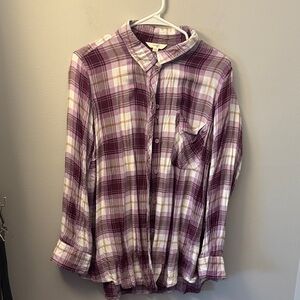 Terra & Sky Purple Plaid Button-Down Shirt